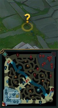 Enemy Missing ping shown as a yellow question mark on the terrain and on the minimap