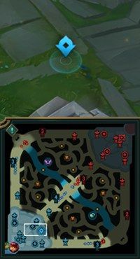 Generic ping shown as a blue diamond marker on the terrain